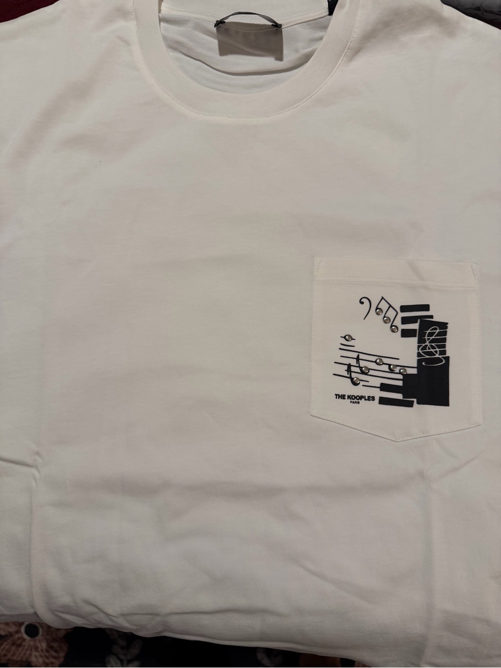 Nwt The Kooples Men’s Xxl White Graphic Music Pocket T-Shirt